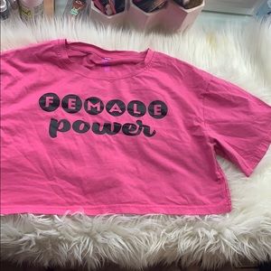 Female power pink crop top